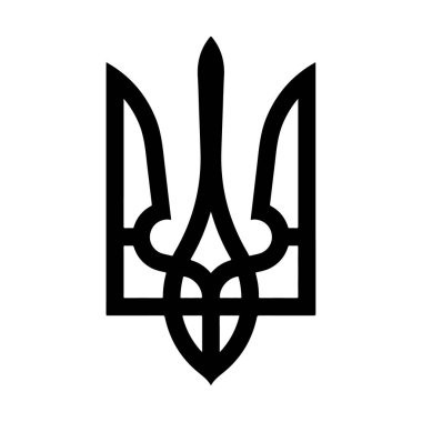 Tryzub. Kalkanda Ukrayna arması, ulusal Ukrayna amblemi..