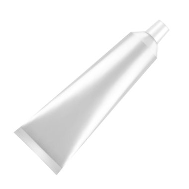 Matte plastik tüp modeli beyaz arka planda izole edildi. Vektör illüstrasyonu