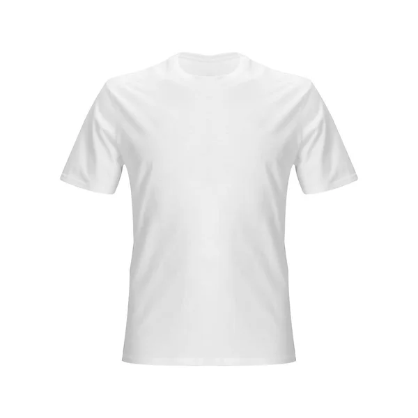 Realistic white t-shirt base cloth isolated on clean background — Stock Vector