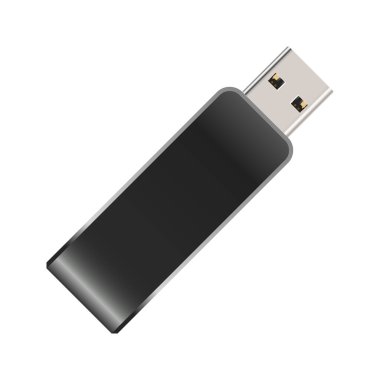 Beyaz arka plan üzerinde vektör içinde USB birden parlamak götürmek