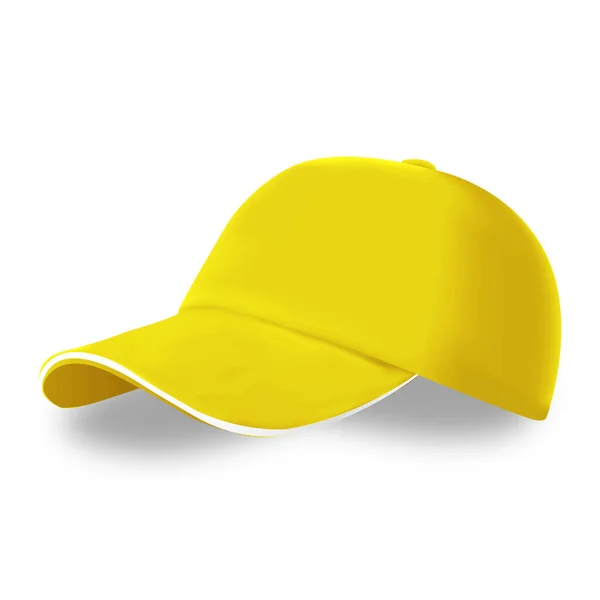 Amarelo Cap Mockup Estilo Realista Ilustração Vetorial —  Vetores de Stock