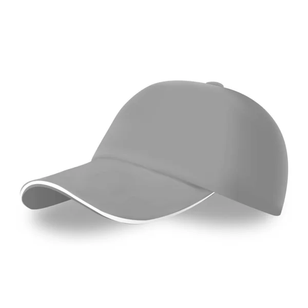 Gorra Gris Mockup Estilo Realista Ilustración Vectorial — Vector de stock