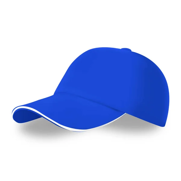 Blue Cap Mockup Estilo Realista Ilustração Vetorial — Vetor de Stock