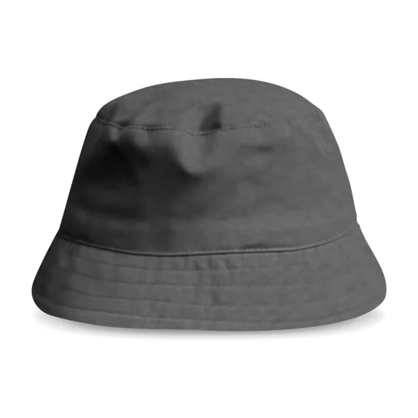 Blank Black Bucket Hat Mockup Profile View Empty Textile Protection — Stock Vector