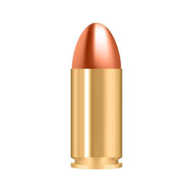 Silah mermisi çizimi izole etti. 9 mm. kurşun