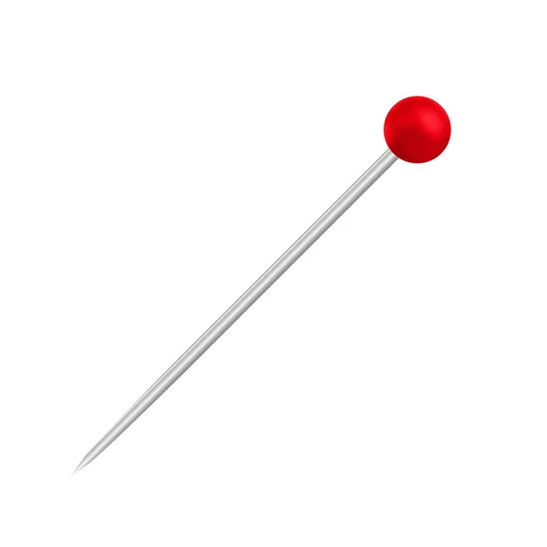 Icono Pin Rojo Adjunte Botón Aguja Pulgar Oficina Fijado Pasador — Archivo Imágenes Vectoriales