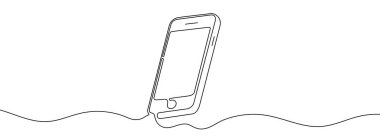 Devamlı tek satır halinde akıllı telefon, zımbırtı. Stok vektör illüstrasyonu