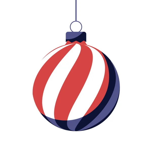 Κόκκινη Χριστουγεννιάτικη Μπάλα Στολίδι Διακοπών Εικονογράφηση Διάνυσμα Επίπεδη Σχεδίαση 2023 — Διανυσματικό Αρχείο