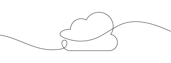 One Line Cloud Icon Continuous Line Vector Illustration — Stock Vector