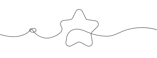 Star Icon Line Continuous Drawing Vector One Line Star Icon — Stock Vector