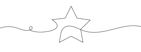 Star Ikon Linje Kontinuerlig Ritning Vektor Linje Stjärna Ikon Vektor — Stock vektor