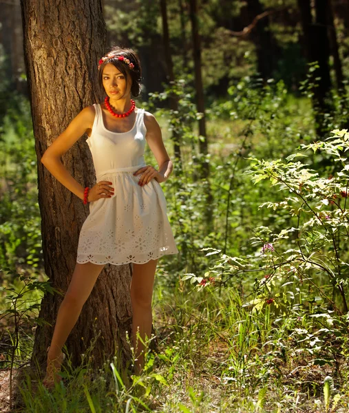 La ragazza sulla natura — Foto Stock