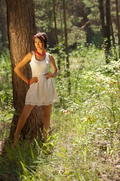 The girl on the nature — Stock Photo, Image