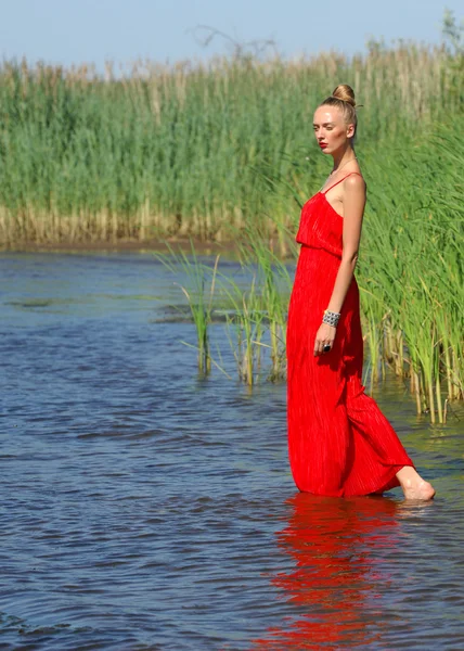 The girl on the nature — Stock Photo, Image