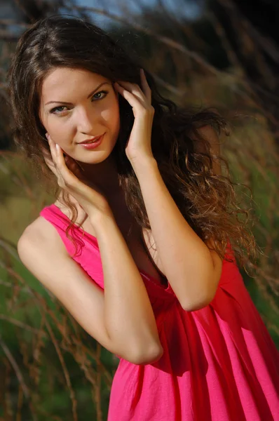 Model in the reeds — Stock Photo, Image