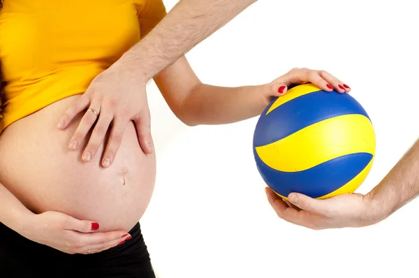 Pregnant girl with a ball Stock Picture