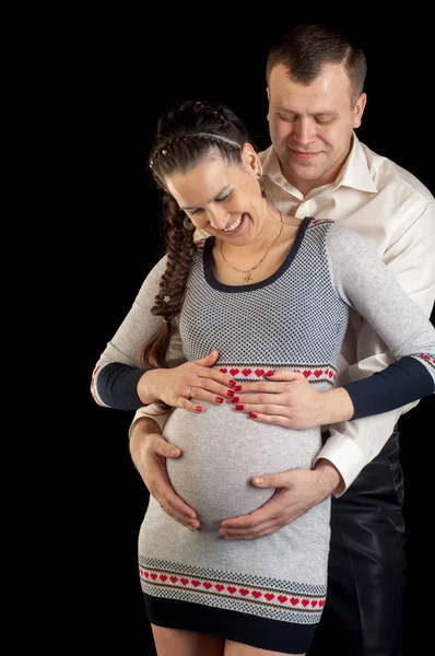 Hij en ze is zwanger — Stockfoto