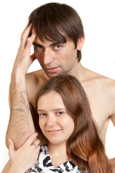 Love story. Running along the river, splashing — Stock Photo, Image