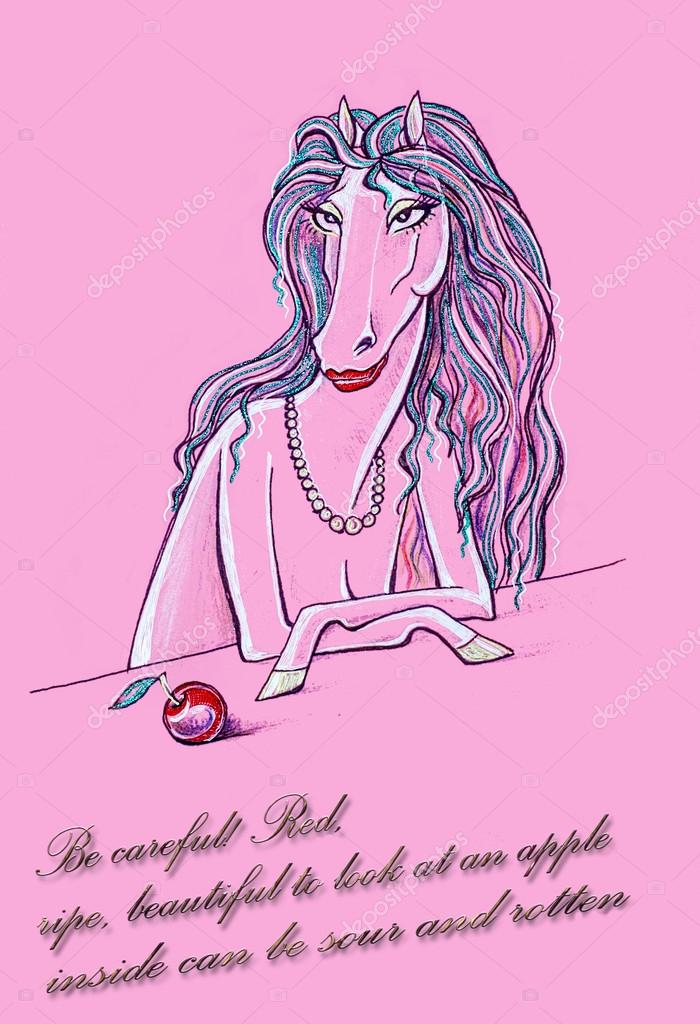 Dziewczyna Konia Rysunek Zdjęcie Stockowe Ekina1 26069263