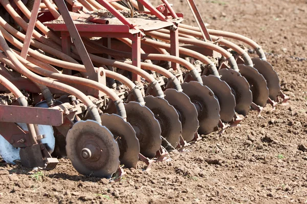 Tractors planting farm fields — Stock Photo, Image