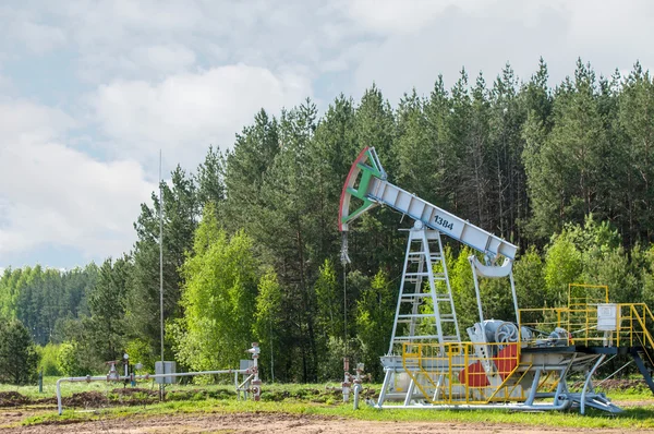 Oil pump jack in operation — Stock Photo, Image