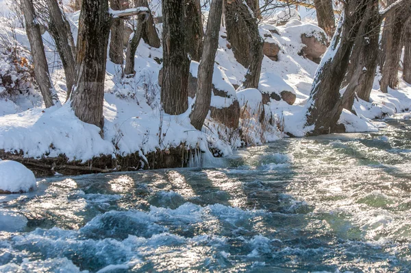 Ghiaccio. fiume in inverno — Foto Stock