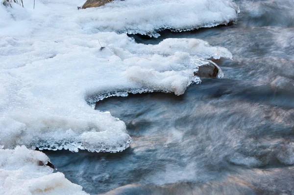 Glace fluviale. rivière en hiver — Photo