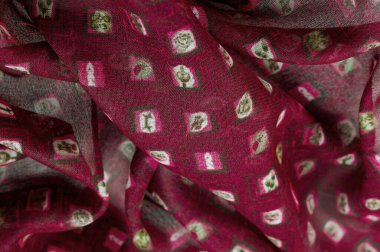 Kırmızı ipek kumaş, narin dokuma, parmak izi eşarbı, tasarım, açılış dokuması. Doku, desen