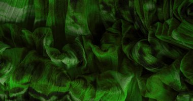 Yeşil kumaş. İnce organzalı ipek kumaş, panter desenli, buruşuk desenli. Geçmişi. Şablon.