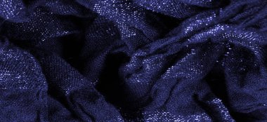 Doku. Koyu mavi kumaş. Noel kadınsı kraliyet partisi için dekoratif bir altyapı. Şatafatlı, deri desenli duvar kağıdı desenli. Doğum günü davetiyeleri için arka plan. Açık pastel renk