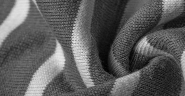 Gri ve beyaz yün çizgili kumaş, yün örgü, zarif ve kullanması hoş. Projelerin için harika. Doku, tasarım