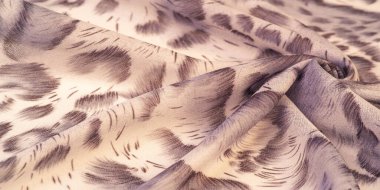 Afrika tarzı kahverengi ipek kumaş. Tasarımcı, doku deseni, arkaplan koleksiyonu.