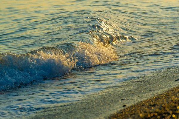 Profundidade Rasa Campo Vento Claro Ondas Vento Costeiro Fraco Local — Fotografia de Stock