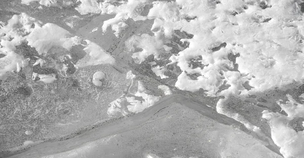 Hielo Del Río Presencia Hielo Los Ríos Cambia Comportamiento Dificulta — Foto de Stock