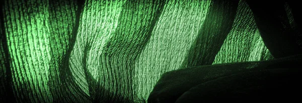 Темно Зелений Шовк Тканина Шовку Вовни Або Синтетичних Волокон Чітко — стокове фото