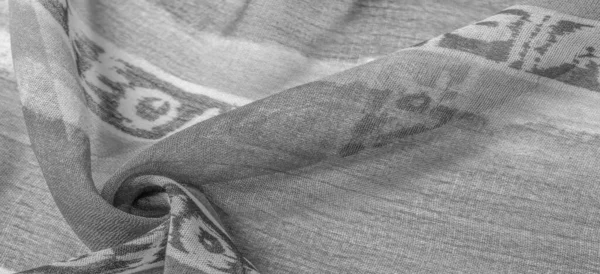 Абстрактний Візерунок Тканині Велика Плетена Нитка Сіро Білий Візерунок Ліній — стокове фото