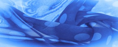 mavi benekli ipek kumaş, kumaş üzerinde yuvarlak noktalar şekilli ya da yaklaşık olarak bir daire ya da silindir gibi.