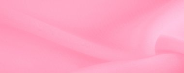 İpek kırmızı polyester. Pembe ipek kumaşın arka planı. Şeffaf arkaplan ve elbise dikmek için açık kumaştan yapılmış. Tekstil panoraması. Dokuma. şablon.