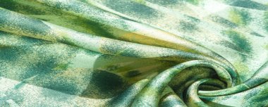 Afrika tarzı yeşil ve beyaz ipek kumaş. Tasarımcı, doku deseni, arkaplan koleksiyonu.