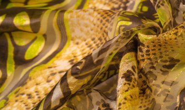 ipek kumaş, yeşil-kahverengi, soyut arka plan kumaşı veya sıvı dalga veya grunge ipek kumaş kıvrımlı kadife kumaş veya lüks Noel arkaplanı veya zarif duvar kağıdı tasarımı