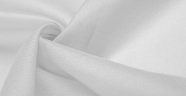 Beyaz ipek, zarif beyaz ipek ya da lüks saten kumaş dokusu düğün arka planı olarak kullanılabilir. Lüks arka plan tasarımı. desen, şekil