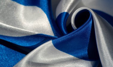 ipek kumaş, mavi ve beyaz ovaller, doku arka planı, desen, kartpostal,