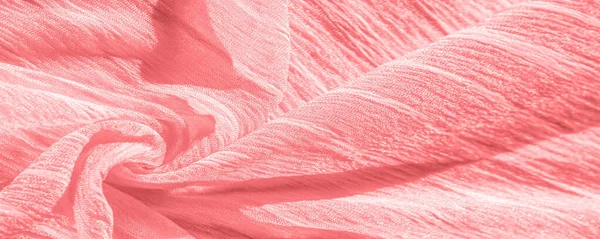 Hedvábná Tkanina Struktura Červené Vrásčité Látky Červená Vrásčitá Vílí Textura — Stock fotografie