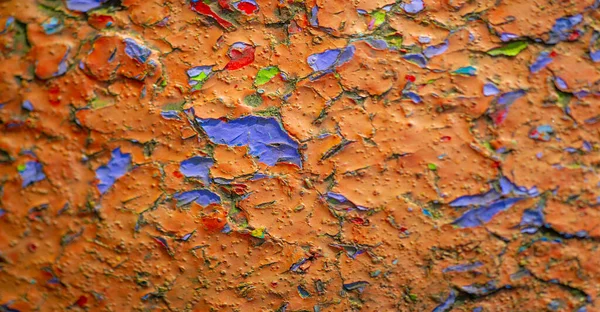 Pintura Vieja Escamas Manchas Colores Brillantes Pavimento Hormigón Pintura Vieja —  Fotos de Stock