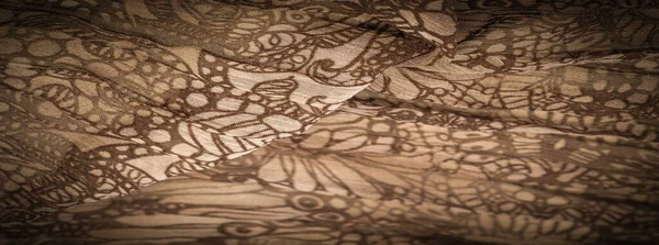 背景质感 装饰品 米黄色丝织物 小波纹或织物表面的一系列波纹 — 图库照片