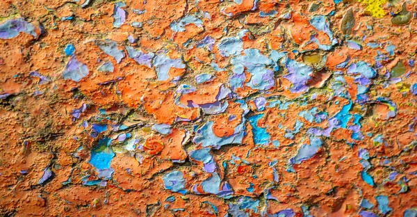 Old Flaking Paint Bright Colored Spots Concrete Pavement Old Paint — Stock Photo, Image