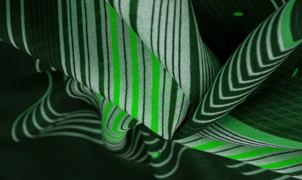 Ipek Kumaş Yeşil Arkaplan Çizgili Beyaz Yeşil Çizgiler Spanyol Teması — Stok fotoğraf