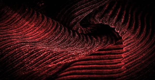褶皱深红色 是一种丝绸 羊毛或合成纤维的织物 具有明显清晰 弯曲的外观 — 图库照片