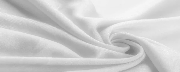 白色面料 用螺纹对角线编织的薄织物 从拉丁文和法文 材料的名称被翻译为Texture Background — 图库照片