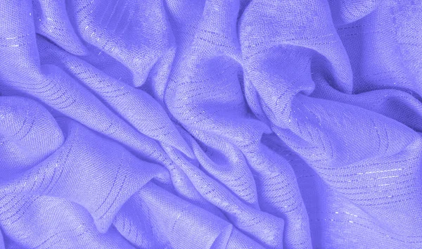 Tecido Azul Aquamarine Brilho Azul Faixa Branca Listras Prata Tecido — Fotografia de Stock